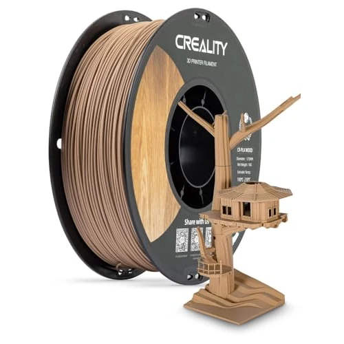 Offerta a tempo: Creality PLA Filamento a Stampante 3D Printer Silk Shiny PLA Filament 1.75mm +/-0.02mm, 3D Printing Filament 1KG/2.2lb (Legno) - 26% da 26.99 € a 19.99 €