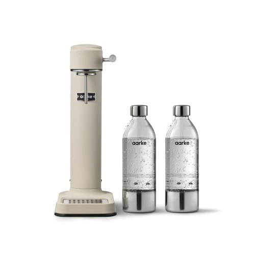 Offerta a tempo: Aarke Carbonator 3, Gasatore D’Acqua Per Trasformare L’Acqua In Acqua Frizzante, 2 x Bottiglie (800ml), Finitura Sand - 8% da 229.00 € a 210.00 €