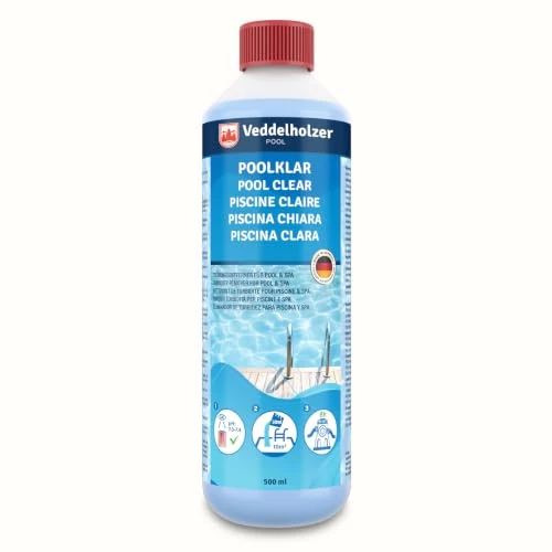 Offerta a tempo: Veddelholzer 0,5 litri Pool Clear. Cristallino per piscina, idromassaggio e piscina per bambini. contro l'intorbidimento dell'acqua. Adatto a tutti i tipi di filtro e sistemi. - 34% da 23.95 € a 15.75 €