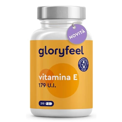 Tijdelijke aanbieding: Vitamine E-capsules - Meest stabiele eersteklas grondstof (DL-alfa-tocoferylacetaat) - Bioactieve vitamine E 179 IE - Hoogwaardige 210 capsules voor een volledige voorraad van 100 dagen van 16.94 EUR naar 14.40 EUR (korting 15%)