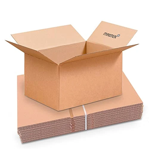 Master'in - Caisse carton simple cannelure - Brune - 430 x 310 x 250 mm - Lot de 20 caisses