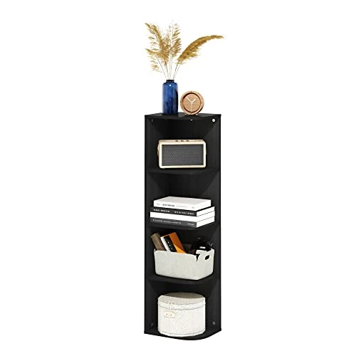 Offerta a tempo: Furinno Pasir - Libreria a 4 ripiani ad angolo, colore: Blackwood - 0.00% da 58.66 € a 58.66 €