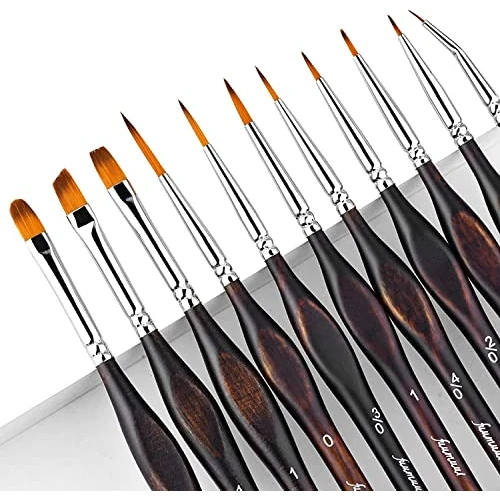 Offerta a tempo: Pennelli Miniature Professionali - 11 Perfetti Pennelli Fini per Acrilico, Acquarello, Miniatura, Warhammer 40k, Modello e Olio | Pennello di Precisione Pittura e Modellismo, Pennello Dettagli - 0.00% da 14.97 € a 14.97 €