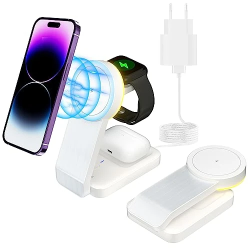 Oferta limitowana: tigratigro Ładowarka Mag-safe, składana bezprzewodowa stacja ładująca 3 w 1, kompatybilna z iPhone'em serii 12/13/14/15, Airpods 2/3/Pro, Apple Watch (srebrny) z 128.79 zł na 128.79 zł (oszczędź 0.00%)