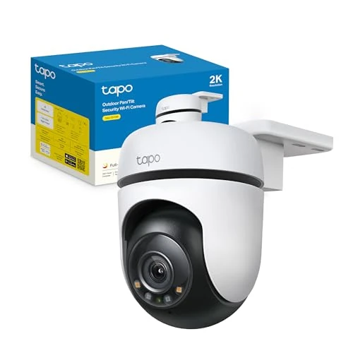 Tapo C510W Telecamera WiFi da esterno 2K 3MP, visione a 360°, visione notturna a colori, telecamera di sorveglianza IP, sensore di movimento, impermeabile IP65, audio bidirezionale, Alexa