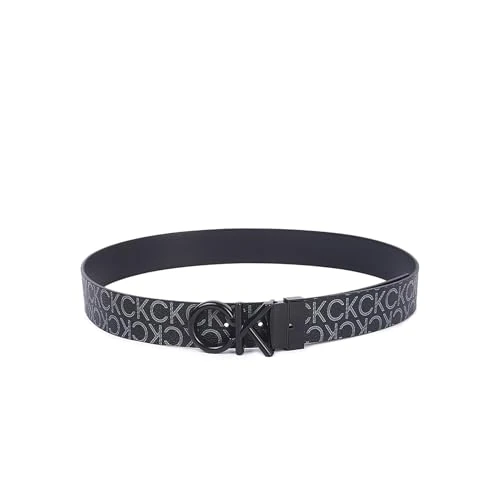 Oferta limitada: Calvin Klein Cinturón Hombre Metal Bombe Mono Reversible, Negro (Ck Black Smooth/Classic Mono), 105 Cm de 42.21 EUR a 42.21 EUR (ahorro 0%)