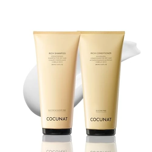 Offerta a tempo: COCUNAT - Pack Rich per capelli secchi - Shampoo e balsamo naturali - Capelli danneggiati o tinti - Idrata, nutre e ristruttura - Senza solfati e silicone - Adatto al Metodo Curly - 25% da 44.90 € a 33.68 €