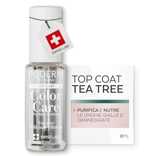 Oferta limitada: PODERM Esmalte Cuidado para Uñas con Tea Tree - Top Coat | Swiss Lab - 8ML | Enriquecido con Tea Tree, Silicio & Biotina | Purifica, Aclara & Nutre las Uñas Amarillas | Creado por una Podóloga de 19.00 € a 12.34 € (ahorro 35%)