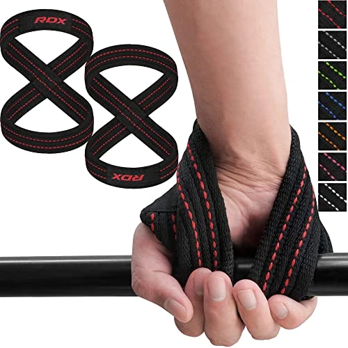 Limited-time offer: RDX Weight Lifting Straps Figure 8, Anti Slip Strap with cuffs wrist Support for Gym Workout Deadlift Powerlifting Bodybuilding Weightlifting, Fitness Strength Training, Hand Bar Grip for Men from 14.99 £ to 14.99 £ (save 0.00%)
