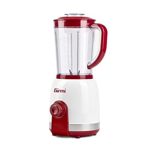 Girmi FR27 Frullatore, 350 Watt, 1 Litro, 6 Lame, Bianco/Rosso