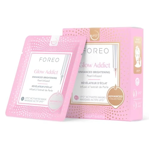 Tijdelijke aanbieding: Glow Addict Advanced Collection 2.0 Ufo geactiveerd gezichtsmasker - Hydraterend Facial - Beauty & Care - Vitamine C & Vitamine E - Alle huidtypes & doffe huid - Anti-Aging - 6 stuks van 29.00 € naar 29.00 € (0.00% korting)