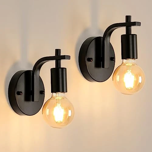 Zeitlich begrenztes Angebot: DELIPOP Wandleuchte Innen 2er, E27 Vintage Wandlampe Schwarz von 26.98 € auf 25.98 € (4% Rabatt)
