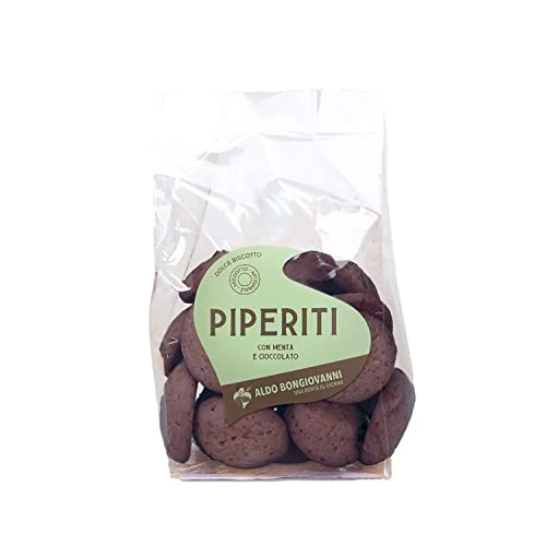 Offerta a tempo: BONGIOVANNI FARINE E BONTA' NATURALI Biscotti Piperiti con Menta e Cioccolato Senza Glutine Ideale per Celiaci Dolcetti per la Colazione Confezione da 150 grammi - 78% da 7.00 € a 1.51 €