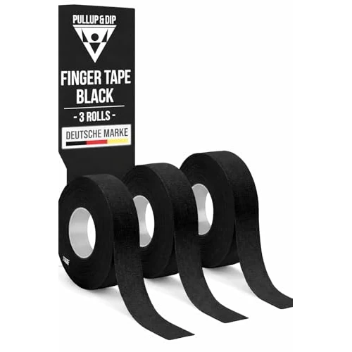 Offerta a tempo: Tape Sportivo con Adesivo extra Forte, 3 Rotoli (totale 30 m) di Nastro, Tepe Dita Delicato Sulla Pelle, Nastro per Allenamento con i Pesi, Pallavolo, Boulder, Basket, Pallamano (Nero) - 0.00% da 11.90 € a 11.90 €
