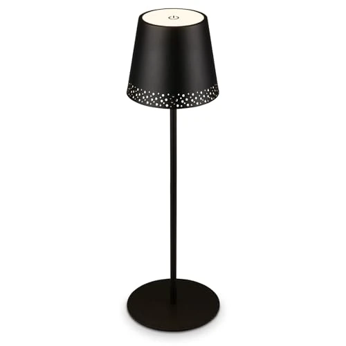 Offerta a tempo: Briloner - Lampada da tavolo senza fili, 2 lampade in 1, lampada comodino dimmerabile, Lampada da Esterno, abat jour da comodino, lampada da tavolo ricaricabile, lampada scrivania, nero - 0% da 9.95 € a 9.95 €
