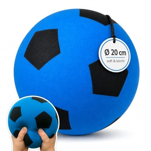 Zeitlich begrenztes Angebot: alldoro Schaumstoffball Blau Ø 20 cm, Soft-Fußball für Kinder, extra weich von 14.99 € auf 12.99 € (13% Rabatt)