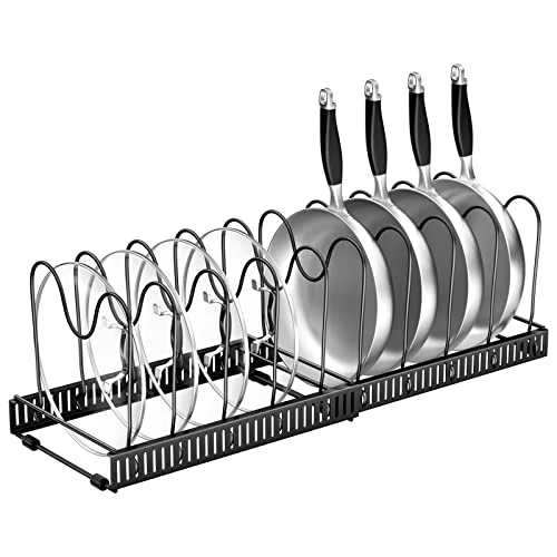 Limited-time offer: Fousenuk Pan Organizer with 10 Adjustable Compartments (Black) from 16.74 £ to 16.74 £ (save 0.0%)
