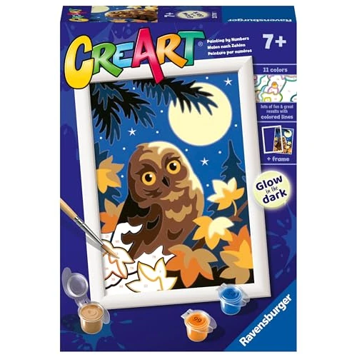 Ravensburger - Creart Serie E: Civetta Al Chiaro Di Luna | Dipingere Con I Numeri Bambini 13x18cm | Giochi Creativi Bambina 7 Anni | Giochi Bambini 7 Anni O Più