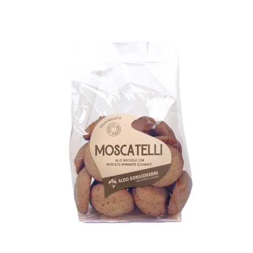 Offerta a tempo: BONGIOVANNI FARINE E BONTA' NATURALI Biscotti Moscatelli Nocciole con Spumante Moscato Ciabot | Biscotti senza Glutine | Confezione da 150 gr. - 15% da 7.00 € a 5.95 €