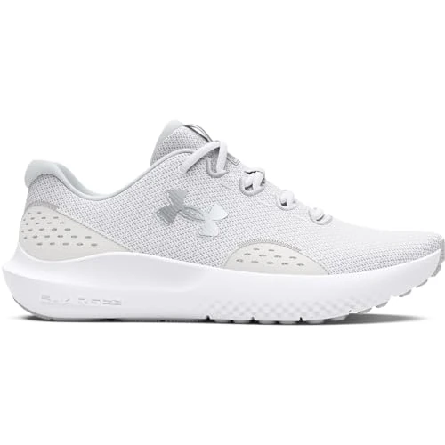 Oferta limitada: Under Armour UA W Charged Surge 4 Deportivas de mujer, ligeras y transpirables zapatillas para correr, color blanco/neblina distante/plateado metálico de 60.00 EUR a 22.90 EUR (ahorro 62%)