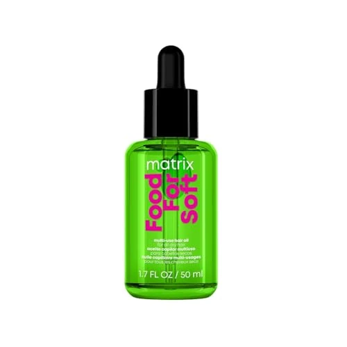 Offerta a tempo: Matrix, Olio Multi-Uso Idratante per Capelli Secchi, Termoprotettore, Chioma Effetto Seta, Con Olio di Avocado e Acido Ialuronico, Food For Soft, 50 ml - 23% da 26.10 € a 20.10 €