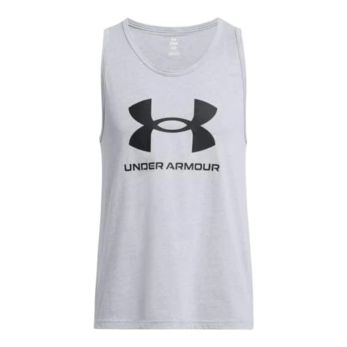 Under Armour UA Sportstyle Logo Tank, stalowy jasny wrzosowy/czarny, MD
