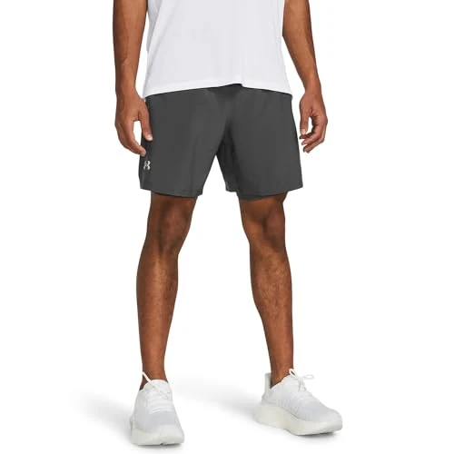 Under Armour Pantalones Cortos Launch Run 2 en 1 de 7 Pulgadas, Negro Negro Reflectante, S para Hombre