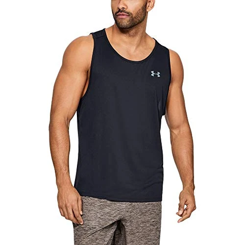 Under Armour UA Tech Tank Camiseta sin mangas para hombre, camiseta de hombre sin mangas para correr, color negro/blanco