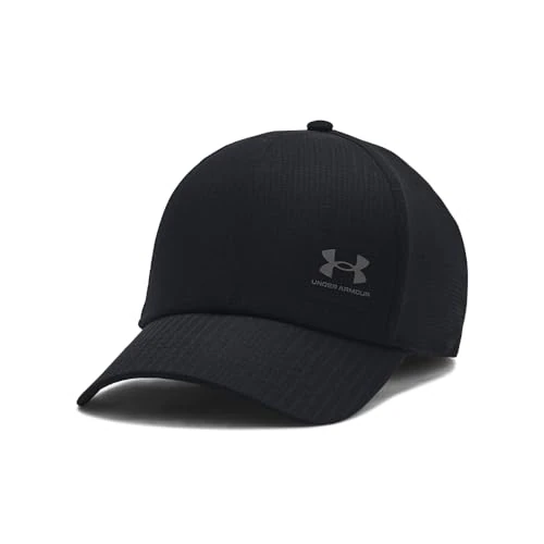 Under Armour M Iso-chill Armourvent STR Casquette de baseball pour hommes, casquette de sport respirante avec visière, couleur noir/noir