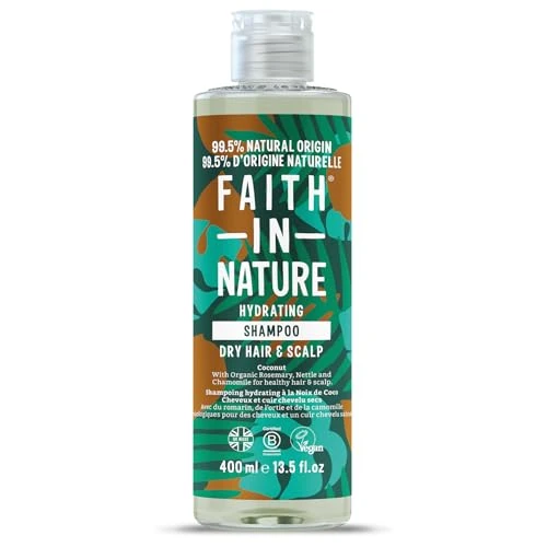 Faith In Nature Natuurlijke kokosshampoo, hydraterend, veganistisch en vrij van dierproeven, zonder SLS of parabenen, voor normaal tot droog haar, 400 ml