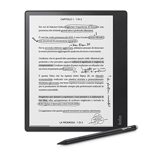 Begrenztes Angebot: Kobo Elipsa 2E | eReader | 10.3” Glare-Free Touchscreen with ComfortLight PRO | Includes Kobo Stylus 2 | Adjustable Brightness | Wi-Fi | Carta E Ink Technology | 32GB of Storage von 379.35 EUR auf 349.00 EUR (Rabatt 8%)