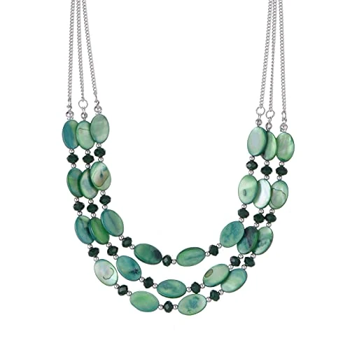 Offre limitee: FULU AUTUMN Collier chaîne en couches avec perles de coquille pour femme en argent bohème, bijoux en cristal, cadeau d'anniversaire pour la fête des mères, Cristal Cauri, Pas de gemme de 16.04 EUR a 16.04 EUR (economie 0%)