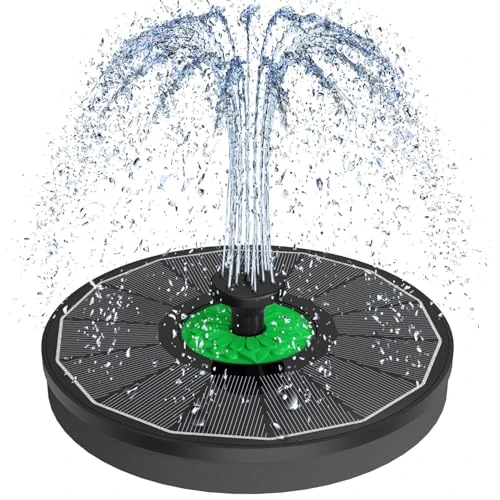 SZMP Solar Fountain Green Flower, Upgrade 3.5W Solar Bird Bath Fountains, Solar Powered Water Fountain with 7 Nozzles, 4 Fixed Pipes for Hummingbirds, Bird Bath, Garden, Pool, and Pond