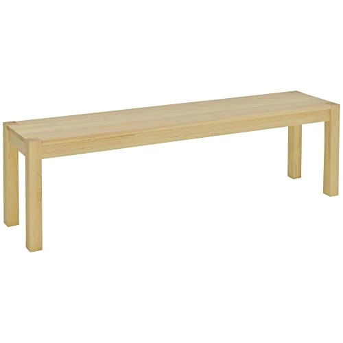 HOMCOM Wooden Kitchen Bench for 3 People, Bench for Living Room, Entrance and Living Room, 150 x 33 x 45 cm, Natural Wood