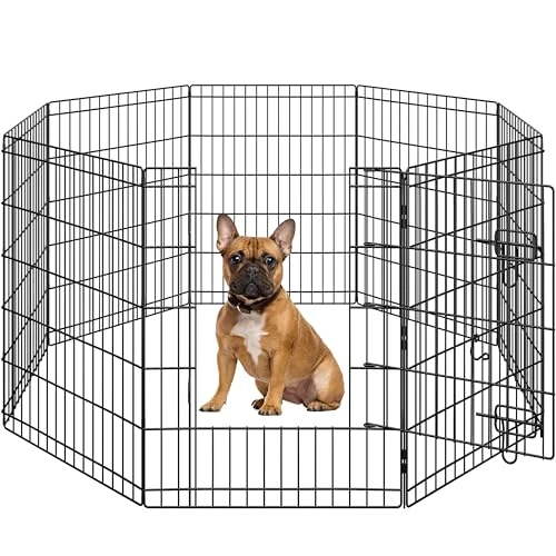 Offerta a tempo: Yaheetech Recinto per Cani 8 pz 61 x 76 cm Conigli Cuccioli Animali Domestici da Interno Esterno Giardino in Ferro Recinzione - 10% da 49.99 € a 44.99 €