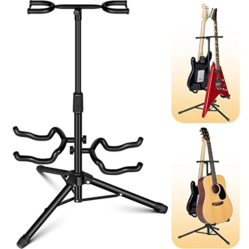 Offerta a tempo: CAHAYA Supporto per Chitarra da Terra di 2 Strumenti Stand per Chitarra Universale per Chitarra Classica Acustica Elettrica Ukulele Appoggio Chitarra Pieghevole CY0321 - 15% da 23.99 € a 20.39 €