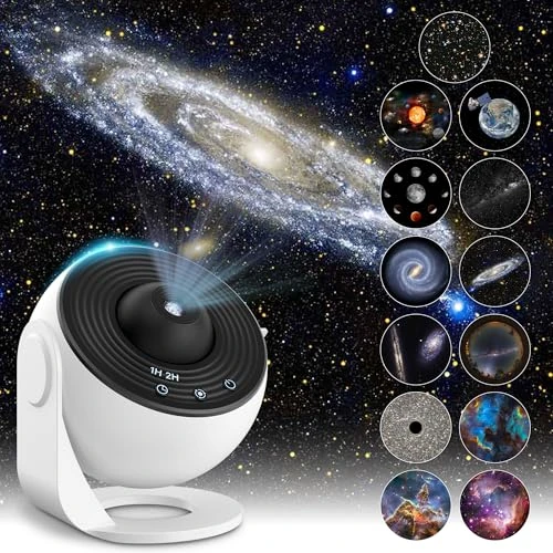 Limited-time offer: Mexllex Planetarium Star Projector, Galaxy Projector, Neon, Realistic Starry Sky Night Light with 12 Movie Discs, Moon Constellation Solar System for Living Room Kids Bedroom from 33.82 GBP to 33.82 GBP (save 0%)