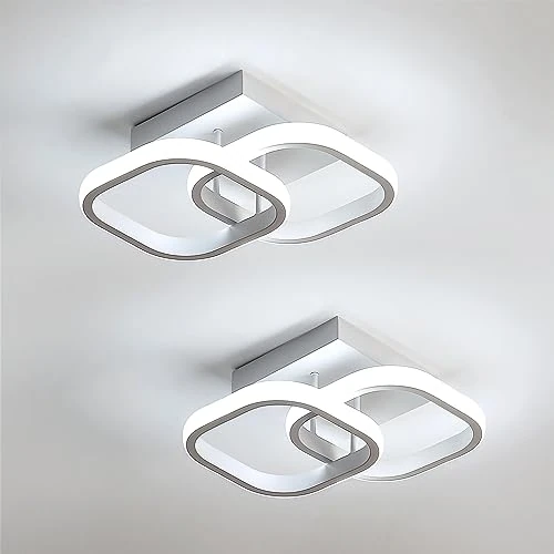 Tijdelijke aanbieding: Comely 2-pack moderne LED-plafondlampen, 24W 2700LM kleine vierkante LED-plafondlamp koel wit 6500K binnenverlichtingsarmaturen voor slaapkamergang van 44.73 EUR naar 44.73 EUR (korting 0%)