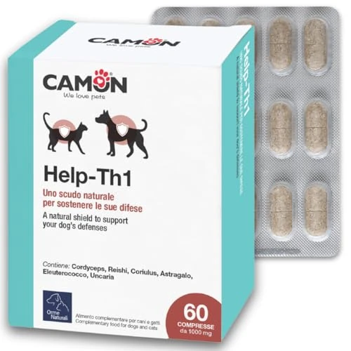 CAMON | Help-TH1, Alimento Complementare per Cani e Gatti, Sostegno Difese Immunitarie, 60 Compresse