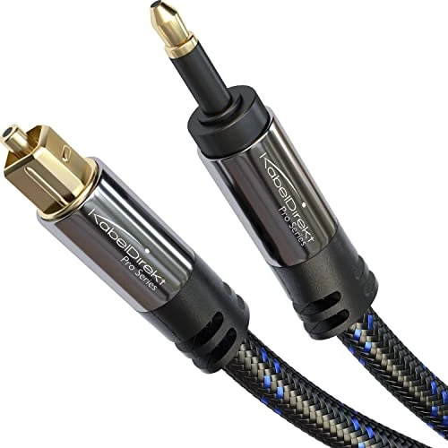 Offerta a tempo: KabelDirekt – Cavo ottico audio digitale Mini-TOSLINK con protezione del segnale – 1 m (Mini-TOSLINK a TOSLINK, cavo digitale S/PDIF/per soundbar, stereo/amplificatori, Hi-Fi, intrecciato in nylon) - 15% da 9.89 € a 8.40 €