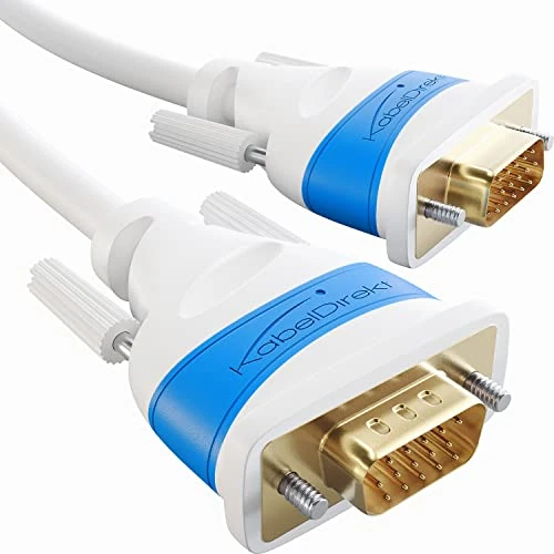 Limited-time offer: KabelDirekt – VGA Cable for maximum video quality thanks to high-purity copper conductors – 3m (Full HD, connects computers to screens/projectors, 15-pin D-Sub, monitor cable, white) from 10.39 GBP to 10.39 GBP (save 0%)