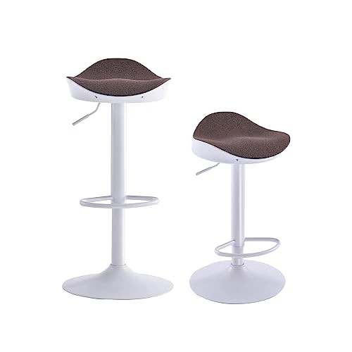 Offerta a tempo: Kidol & Shellder Sgabelli Cucina Sgabello Bar Sedie da Pranzo Set di 2 Bianca Marrone Pile Teddy Cuscino Seduta Girevole Regolabile in PU e Metallo per Casa Cucina Bancone Bistrot - 0.00% da 189.99 € a 189.99 €
