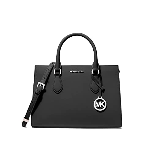 Michael Kors - Bolso de mano para mujer Sheila talla M, blanco y negro, Medium