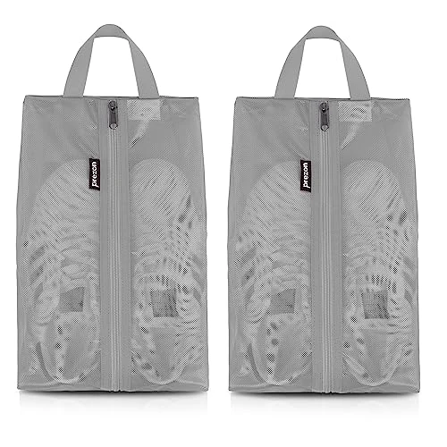 Prezon Sac à Chaussures de Voyage en Maille TPU imperméable, Fermeture éclair YKK Robuste, Anti-salissure, Organiseur de Chaussures, Sac à Chaussures avec Fermeture éclair