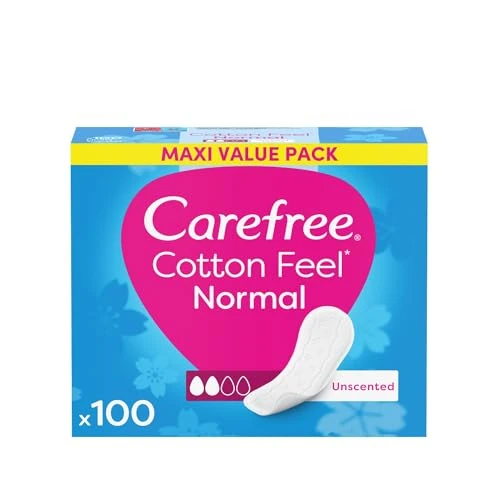 Zeitlich begrenztes Angebot: Carefree Cotton Feel Normal Slipeinlagen ohne Duft, 100% atmungsaktiv für Damen, bequeme Slipeinlagen von 12.45 € auf 12.45 € (0.00% Rabatt)