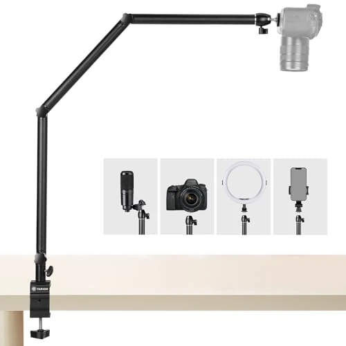 Offre limitée : TARION Support de Bureau pour Appareil Photo trépied aérien Bras articulé Flexible à 360° avec vis 3/8' et vis 3/8' à 1/4' Reflex numériques Projecteur Ring Light TKB01 de 39.99 € à 36.77 € (8% de remise)
