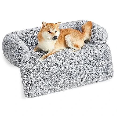 Limited-time offer: Feandrea FluffyHug Dog Sofa Bed, Cover, Calming Bed, XL for Medium and Large Dogs, 110 x 95 x 18 cm, Grey Ombré PGW223G01 from 29.99 GBP to 23.78 GBP (save 21%)