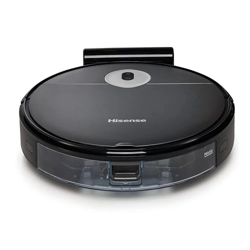 Hisense, Roboter-Staubsauger, Gyroskop-Mappierung, 3 Leistungs- und Waschstufen, Steuerung per App (Wi-Fi), 90 min Laufzeit, Akku 2600 mAh, 55 W, Schwarz (Black RVCG144AB)