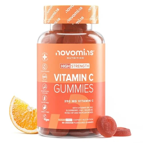 Tijdelijke aanbieding: Vitamine C Gummies - 250 mg Vitamine C voor Volwassenen - 1 Maand Voorraad - Suikervrij - Bioflavonoïden, Rozenbottel, Vlierbes & Zink - Ondersteuning van het Immuunsysteem - Glutenvrij - Novomins van 16.99 EUR naar 16.99 EUR (korting 0%)