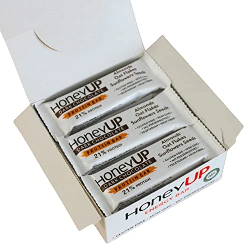 Offerta a tempo: HoneyUP Barrette Proteiche al Cioccolato Fondente e Mandorle, Fiocchi d'Avena e Semi di Girasole 40 g — 23% da 17,99 € a 13,92 €